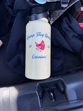 Golf Wang Cream & Blue Camp Flog Gnaw Carnival Stainless Bottle with Pink Logo